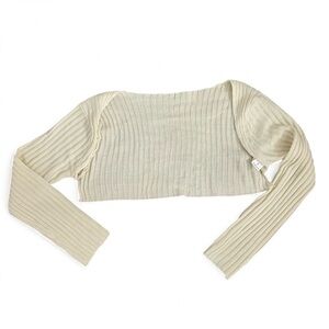Cropped Ribbed Shrug, Size S
